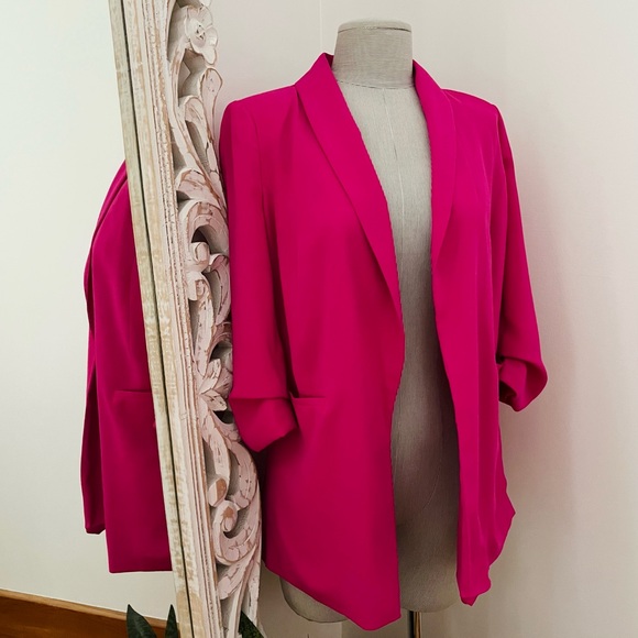 Miss Selfridge Neon Pink Blazer - Picture 3 of 8